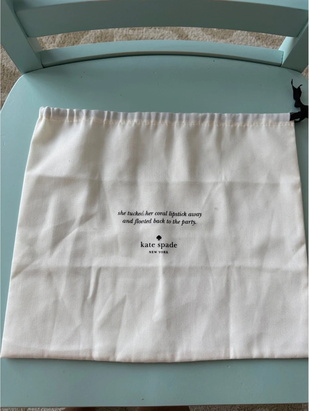 Kate Spade New York White Drawstring Dust Bag